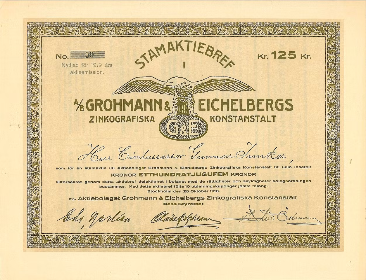 Grohann & Eichelbergs Zinkografiska, Konstanstalt