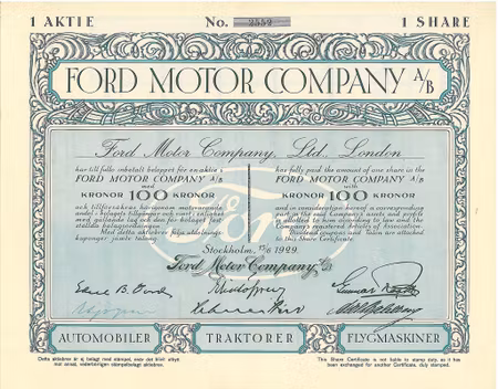 Ford Motor Company AB, 1929