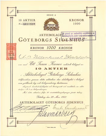 Göteborgs Sidenhus, AB