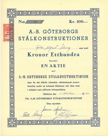 Göteborgs Stålkonstruktioner, AB