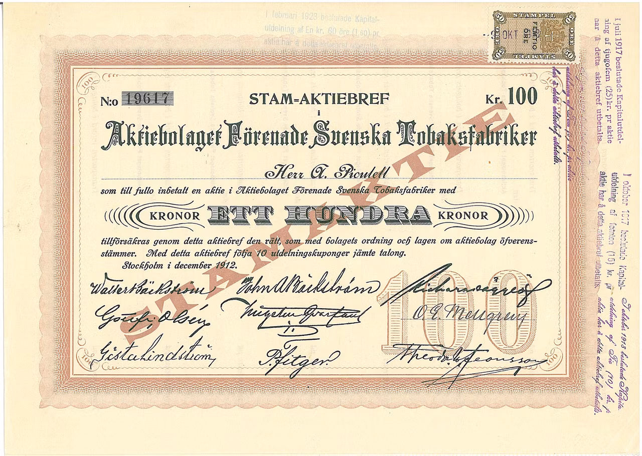 Förenade Svenska Tobaksfabriker, AB