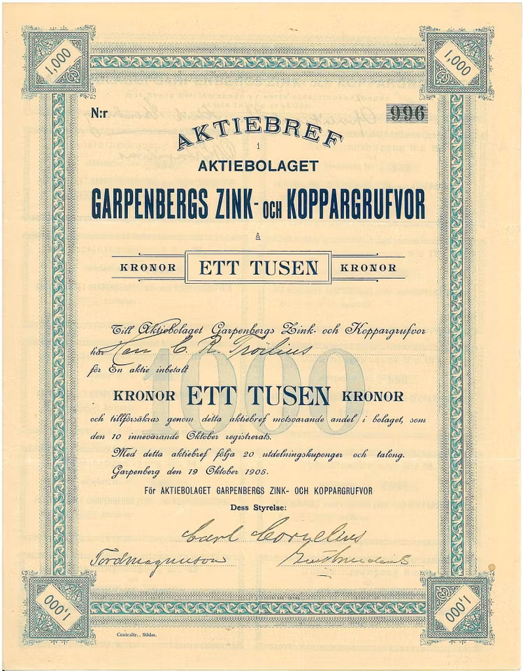 Garpenberg Zink och Koppargrufvor, AB