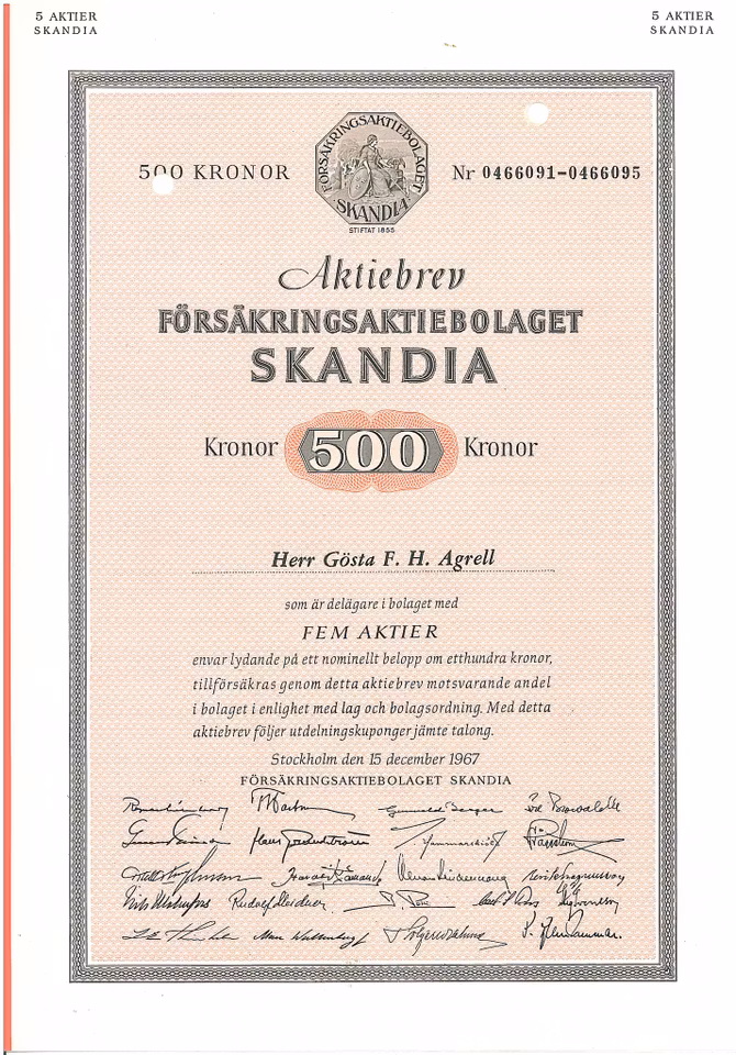 Försäkrings AB Skandia, 1967