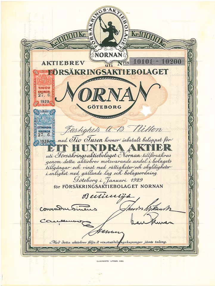 Försäkrings AB Nornan, 10.000 kr