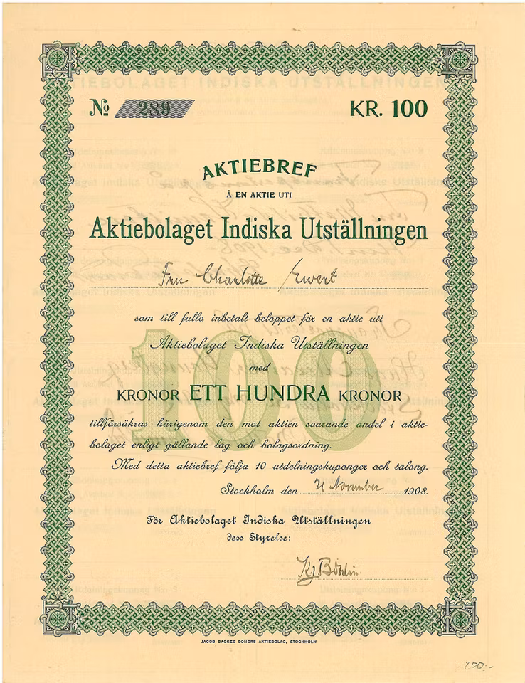 Indiska Utställningen, AB