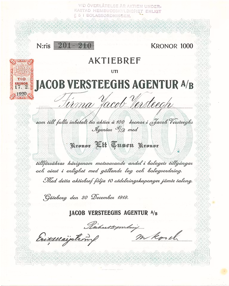 Jacob Versteeghs Agentur AB
