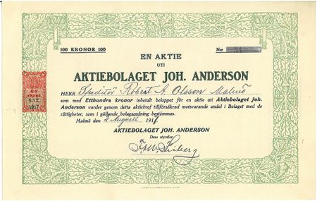 Joh. Andersson, AB, 1917