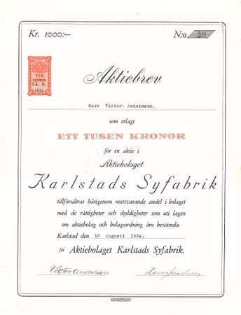 Karlstads Syfabrik, AB