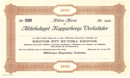 Kopparbergs Verkstäder, AB, 100 kr