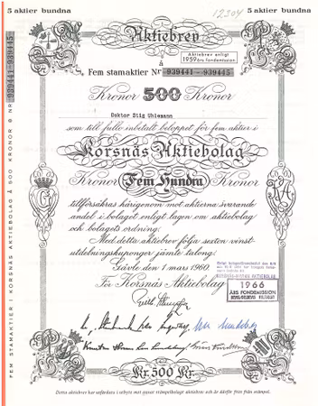 Korsnäs AB, 1960