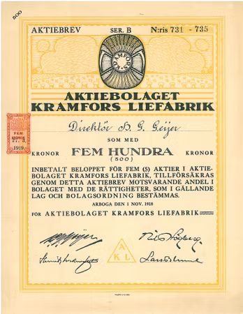 Kramfors Liefabrik, AB