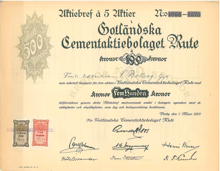 Gotländska Cement AB Rute