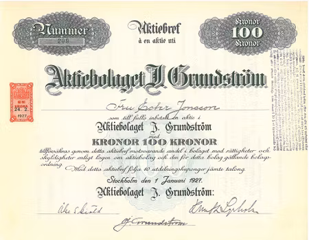 Grundström, J. AB