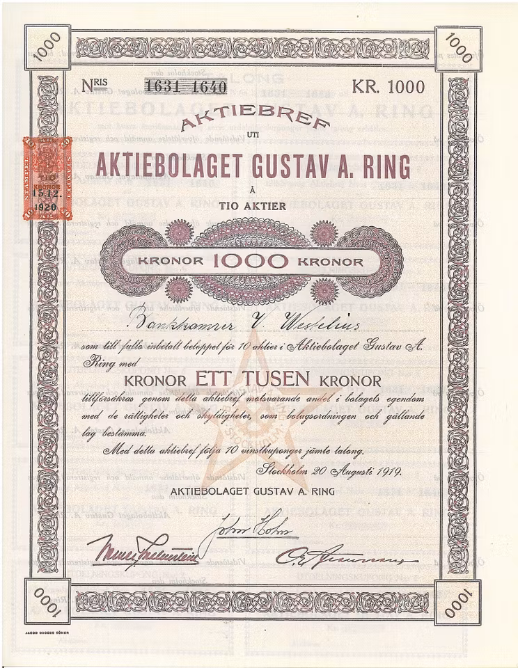 Gustav A. Ring, AB