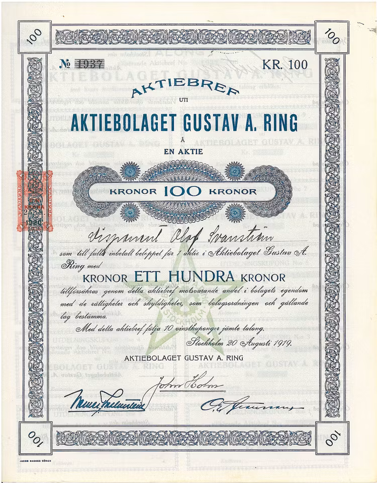 Gustav A. Ring, AB