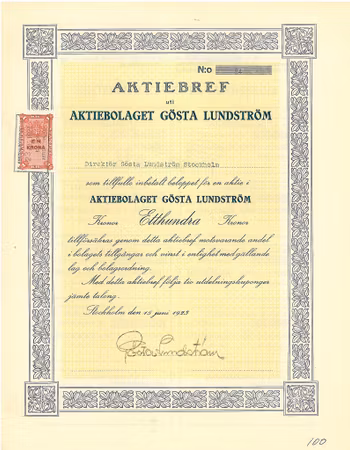 Gösta Lundström, AB