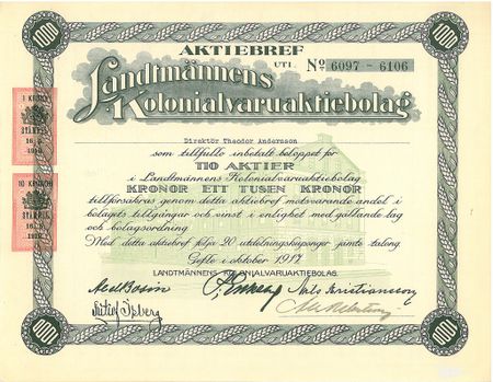 Landtmännens Kolonialvaru AB, 1000 kr