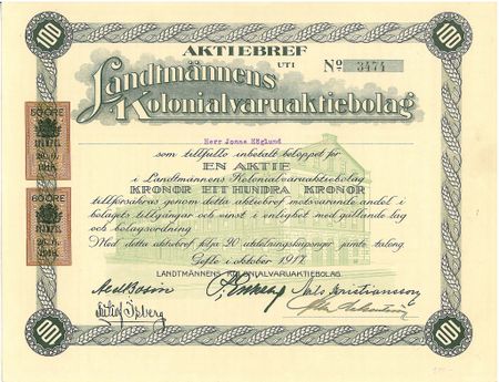 Landtmännens Kolonialvaru AB, 100 kr
