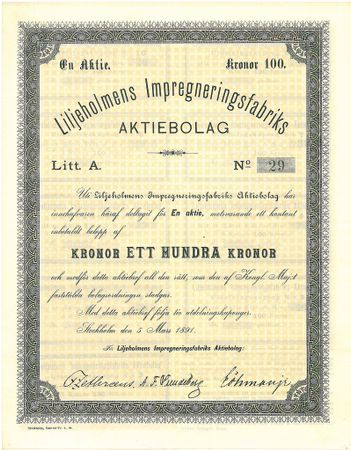 Liljeholmens Impregneringsfabriks AB, Litt A.