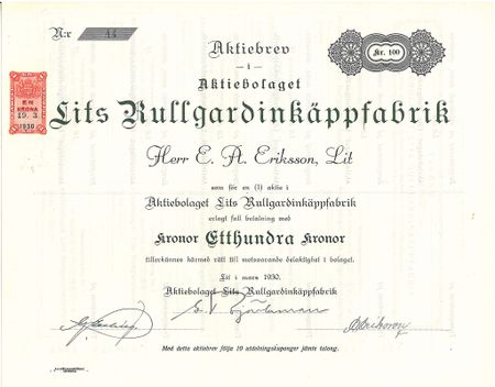 Lits Rullgardinkäppfabrik, AB