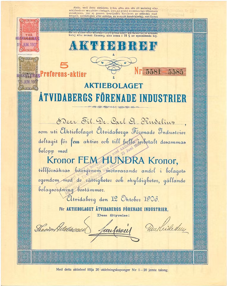 Åtvidabergs Förenade Industrier, AB