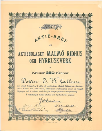 Malmö Ridhus och Hyrkuskverk, AB