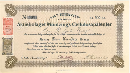 Müntzings Cellulosapatenter, AB