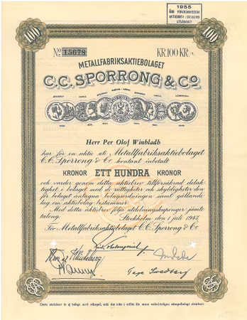 Metallfabriks AB C.C. Sporrong & Co, 1947