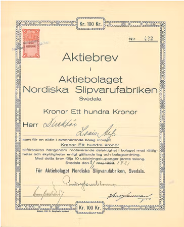Nordiska Slipvarufabriken, AB