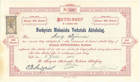 Nordqvist Mek. Verkstads AB, 1908