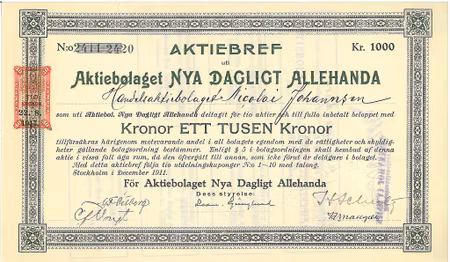 Nya Dagligt Allehanda, AB