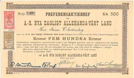 Nya Dagligt Allehanda Vårt Land, AB