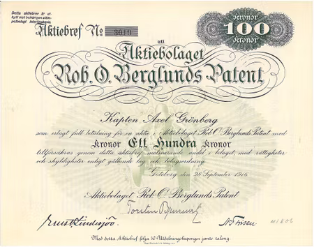 Rob. O Berglunds Patent, AB