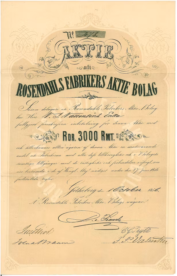 Rosendahls Fabriks 1856