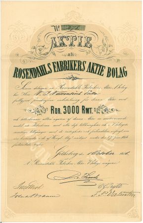 Rosendahls Fabriks 1856