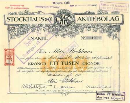 Stockhaus & Co AB, 10 000 kr