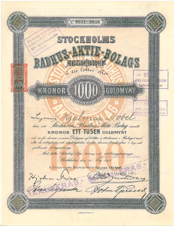 Stockholms Badhus AB, 1918