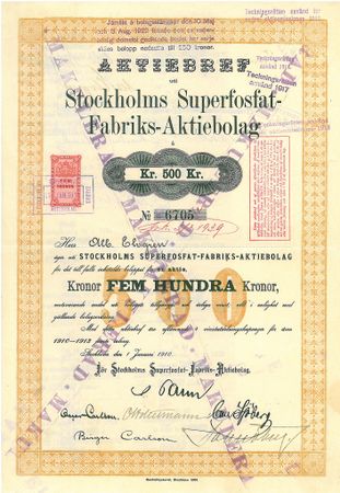 Stockholms Superfosfat Fabriks AB, 1910