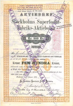 Stockholms Superfosfat Fabriks AB, 1894
