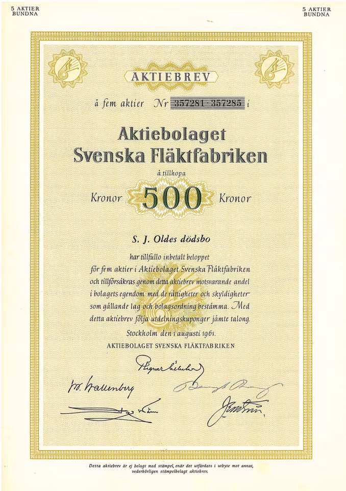 Svenska Fläktfabriken, AB