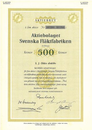 Svenska Fläktfabriken, AB