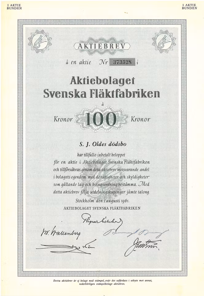 Svenska Fläktfabriken, AB