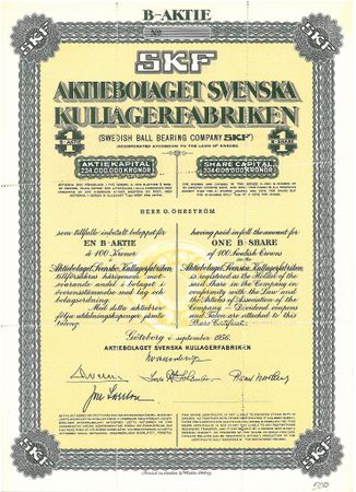 Svenska Kullagerfabriken, AB  SKF