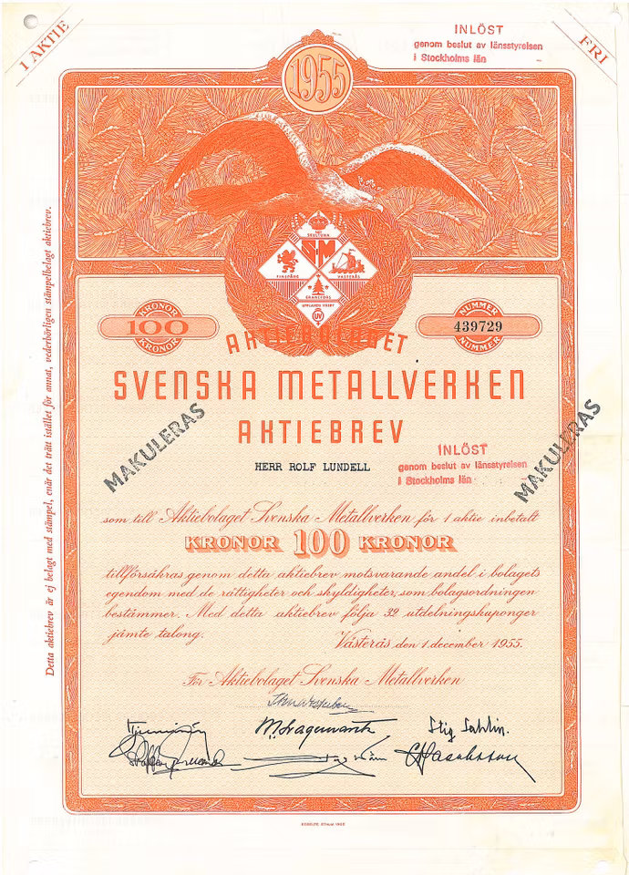 Svenska Metallverken, AB, 1955