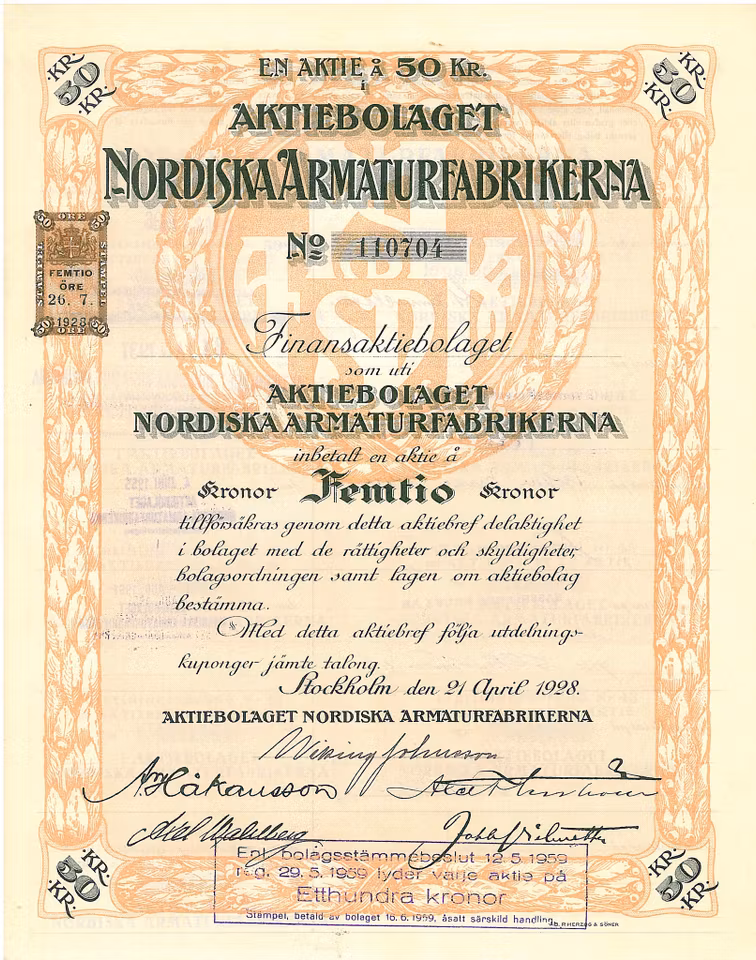 Nordiska Armaturfabrikerna, AB