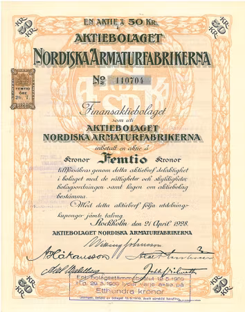 Nordiska Armaturfabrikerna, AB