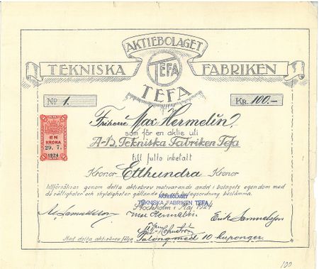 Tekniska Fabriken Tefa, AB