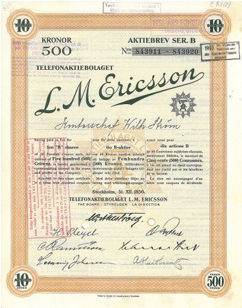 Telefon AB L. M. Ericsson, 1930