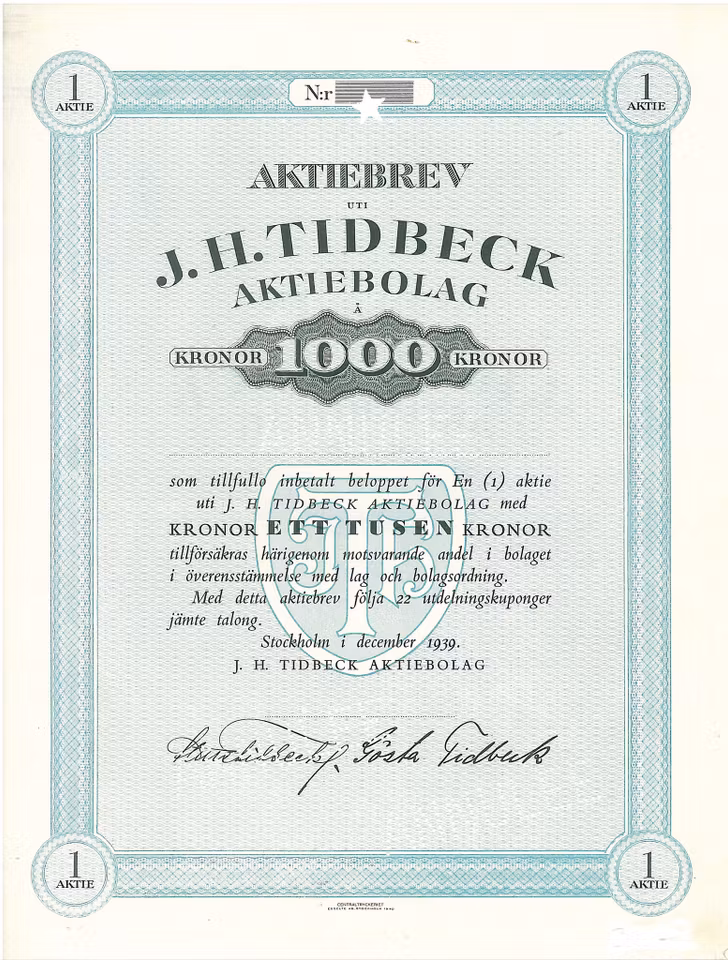 Tidbeck AB, J. H.