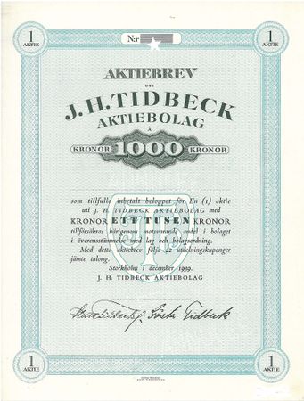 Tidbeck AB, J. H.